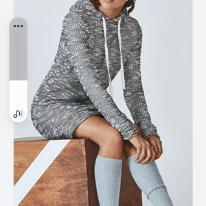 Fabletics Yukon Sweater Knit Dress Black Cream